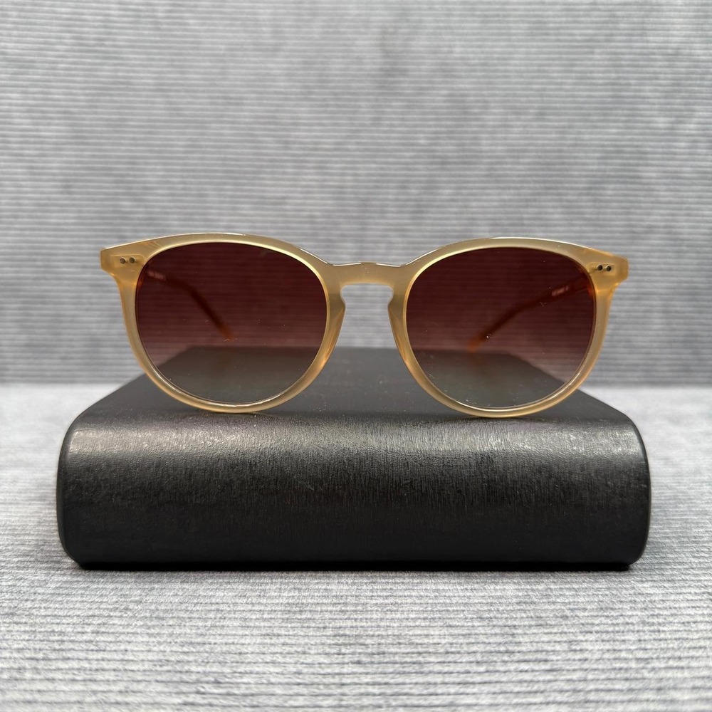 RFLKT Eyewear Aura Y2k Sunglasses Translucent Amber Champagne Round  50-19-140